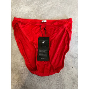 Women's NEW SILKSILKY Red Silk Panties S-M